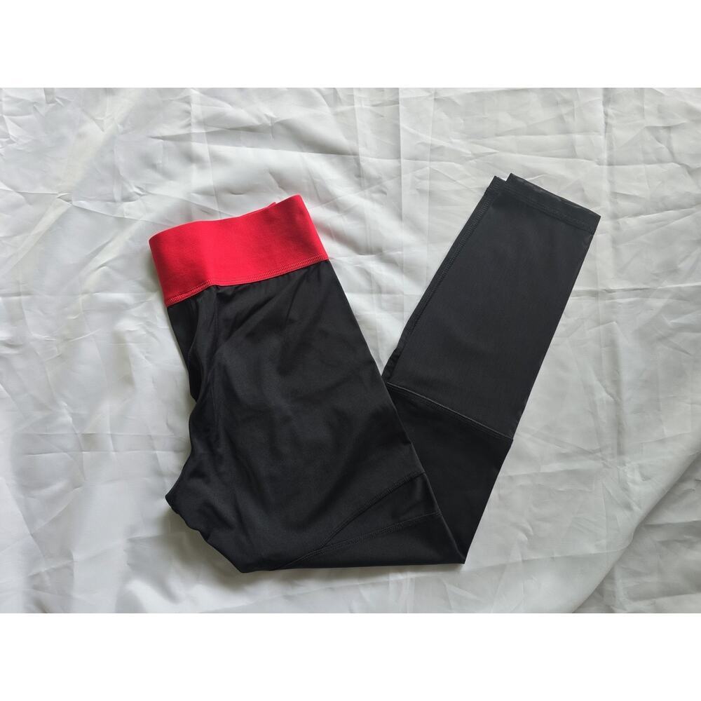 Reebok Limited Edition Cardi B Mesh Black Leggings With Red Accents